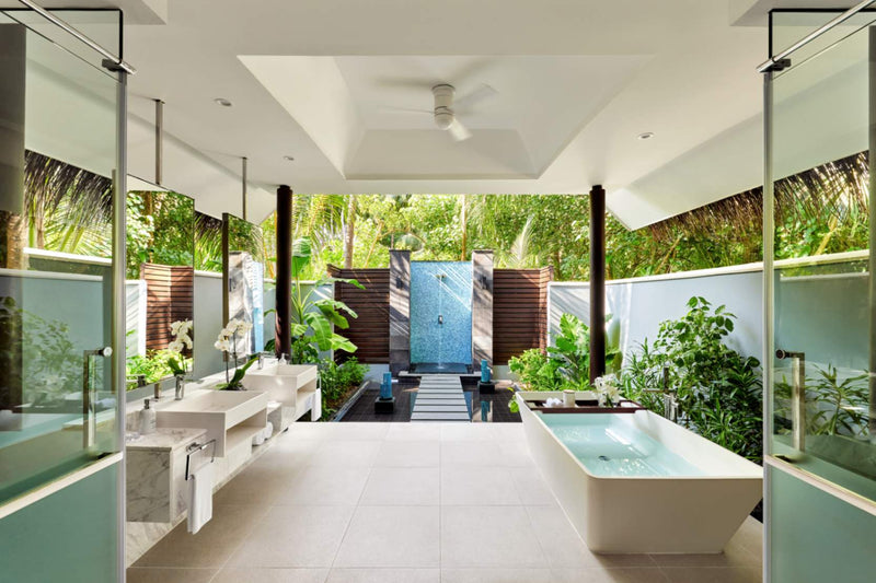 Bathroom of a Family Beach Pool Villa at Niyama Private Islands
