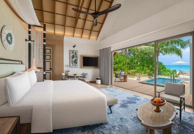 A Beach Pool Villa and its private pool at JW Marriott Maldives Kaafu Atoll