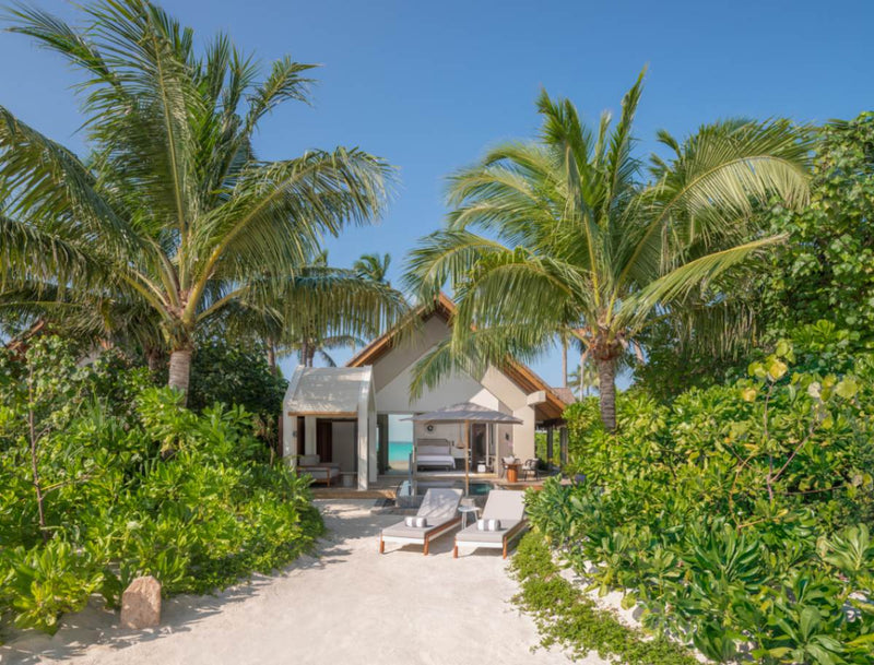 Exterior of a Beach Pool Villa at JW Marriott Maldives Kaafu Atoll