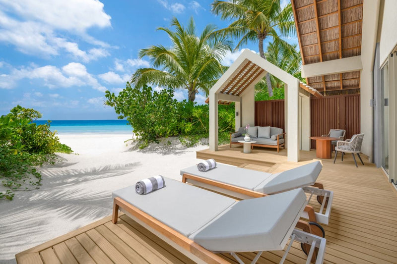 Deck of a Family Beach Pool Villa at JW Marriott Maldives Kaafu Atoll