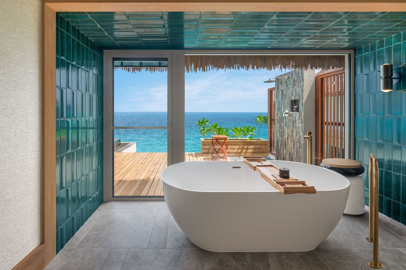 Bathroom of a One Bedroom Overwater Villa, JW Marriott Maldives Kaafu Atoll