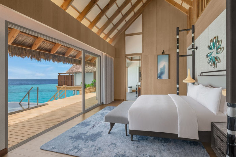 Bedroom of a One Bedroom Overwater Villa, JW Marriott Maldives Kaafu Atoll
