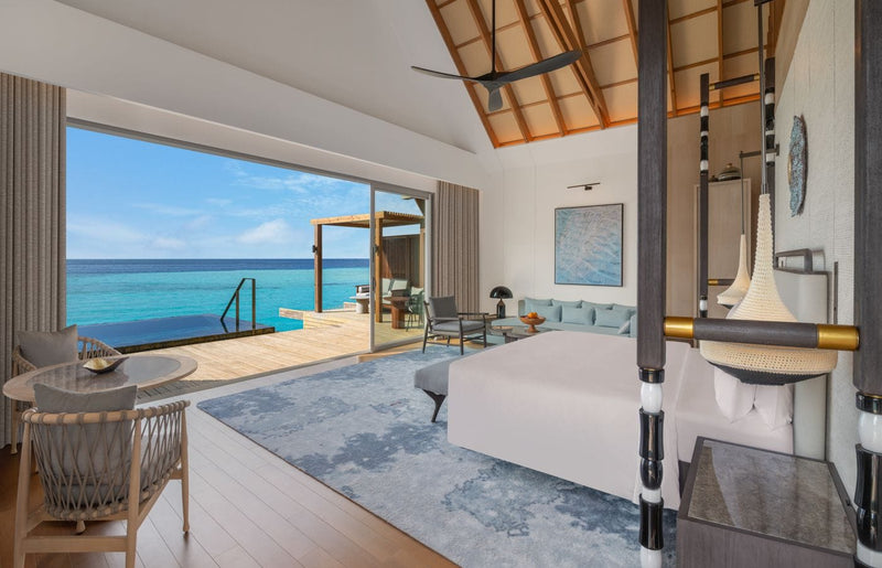Bedroom of an Overwater Villa, JW Marriott Maldives Kaafu Atoll
