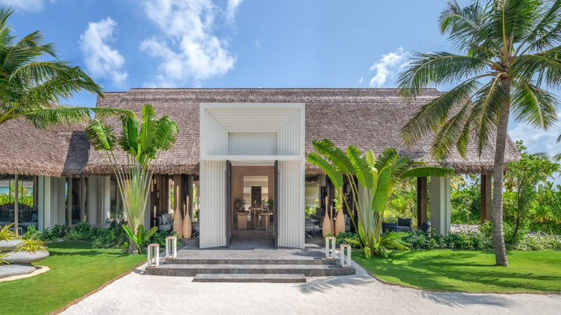 The reception pavilion at JW Marriott Maldives Kaafu Atoll Island Resort