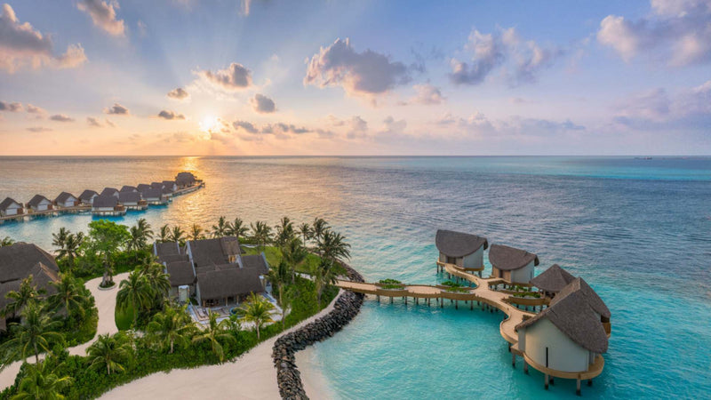The spa at sunrise, JW Marriott Maldives Kaafu Atoll