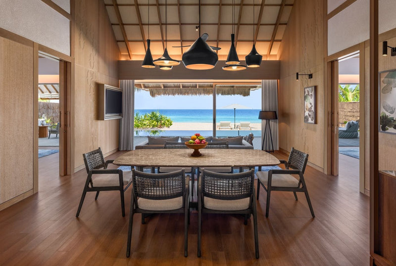 Living room of a Two Bedroom Beach Villa, JW Marriott Maldives Kaafu Atoll