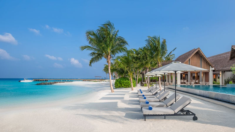 The beach beside Wahoo at JW Marriott Maldives Kaafu Atoll