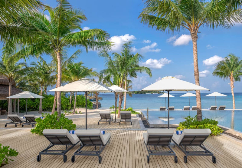 The deck at Wahoo looking over the water, JW Marriott Maldives Kaafu Atoll