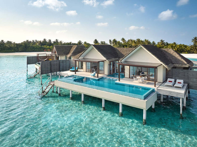 Exterior of a One Bedroom Ocean Pool Pavilion at Niyama Private Islands in daylight