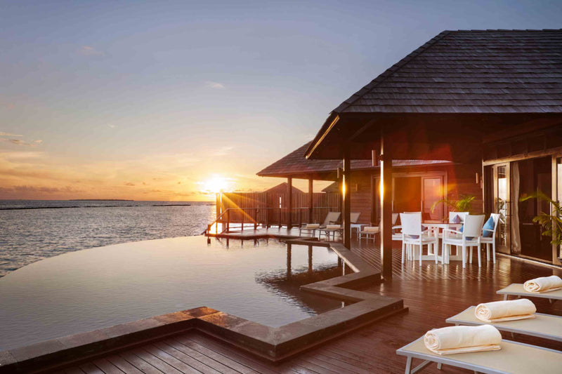 Aqua Retreat at Sun Siyam Iru Fushi seen from the air, a two-bedroom retreat (2)