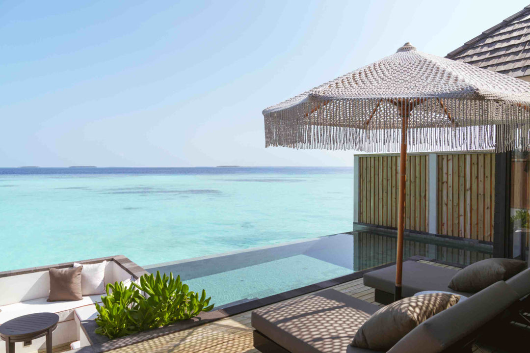 Horizon Water Villa with Pool at Sun Siyam Iru Fushi from outside, 129 sq m over the lagoon