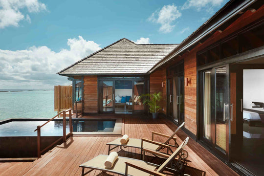Infinity Water Villa with Pool at Sun Siyam Iru Fushi from outside, 174 sq m over the lagoon (2)