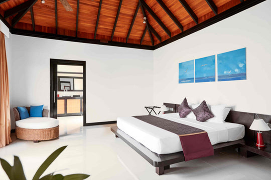 Inside an Infinity Water Villa with Pool at Sun Siyam Iru Fushi, 174 sq m over the lagoon