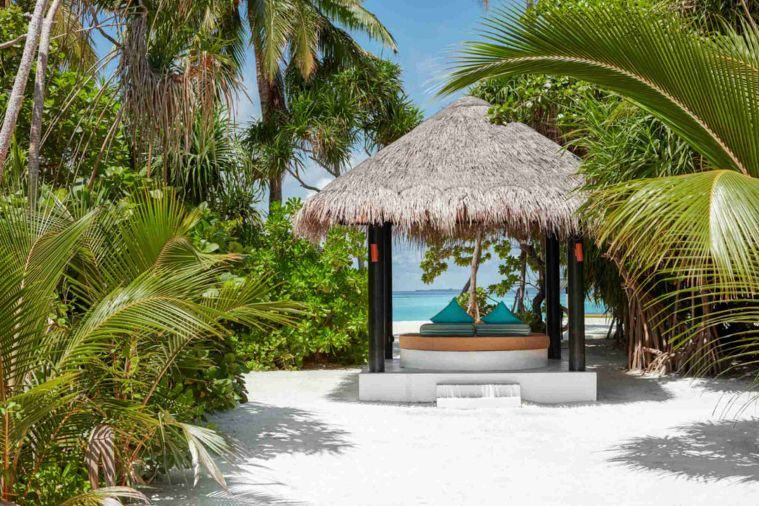 Private Pool Beach Villa at Sun Siyam Iru Fushi seen from the beach, 200 sq m on the sand (2)