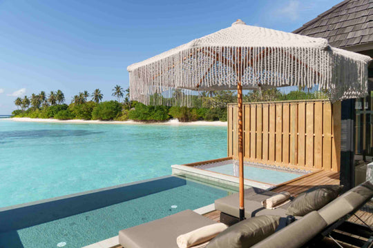 Water Villa with Pool at Sun Siyam Iru Fushi from outside, 123 sq m over the lagoon (3)