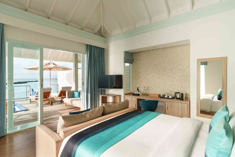 Water Villa with Pool and Slide, the entry overwater category at Siyam World, Noonu Atoll, Maldives