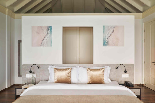 Bedroom of a Four Bedroom Beach Residence with Pool at Siyam World, Noonu Atoll, Maldives