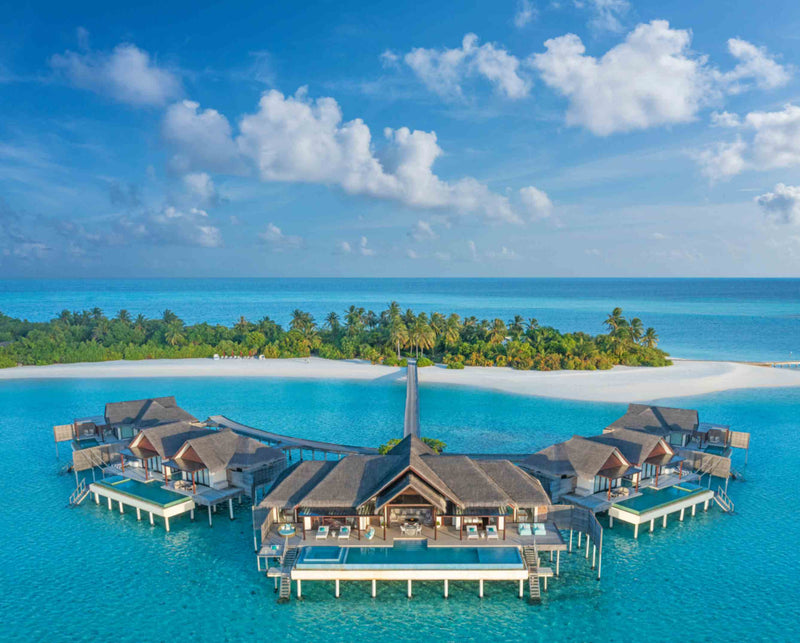 Exterior view of The Crescent at Niyama Private Islands from the water