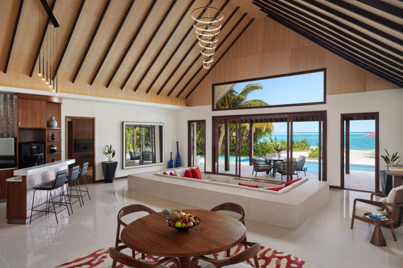 Second lounge area in a Two Bedroom Beach Pool Pavilion at Niyama Private Islands