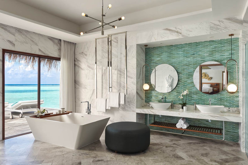 Bathroom of a Two Bedroom Ocean Pool Pavilion at Niyama Private Islands