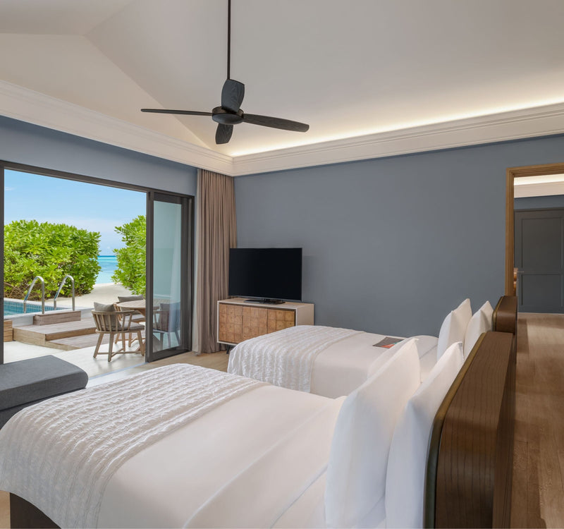 A Two Bedroom Beach Villa with private pool at Le Méridien Maldives Resort & Spa