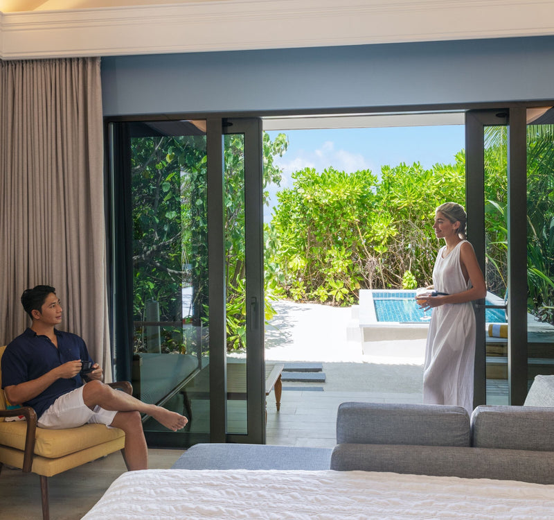 A Beach Villa with Pool at Le Méridien Maldives Resort & Spa