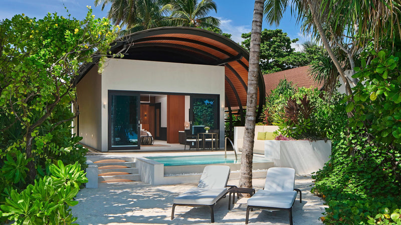 The pool of a Beach Villa at The Westin Maldives Miriandhoo Resort