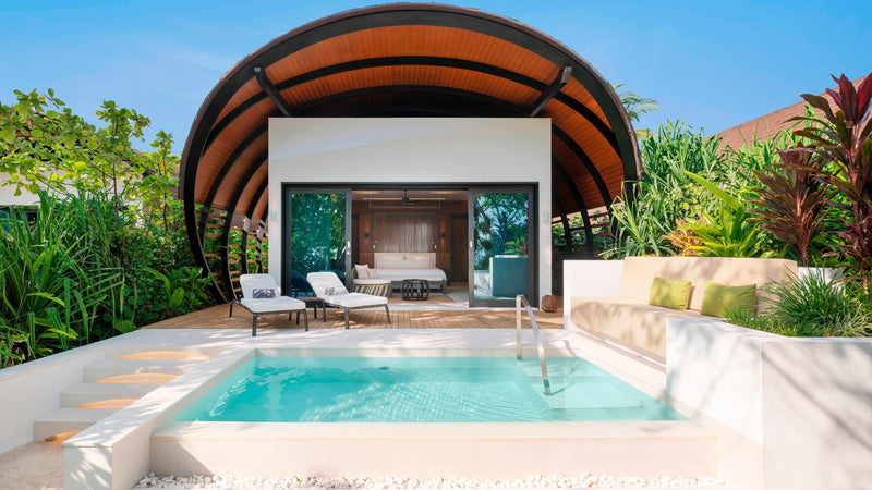 The private pool of a Beach Villa with Pool at The Westin Maldives Miriandhoo Resort