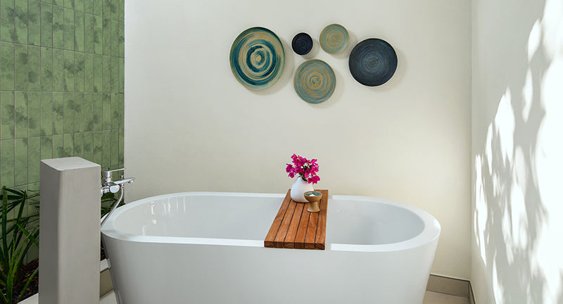Another view of the bathroom of a Deluxe Sunset Villa with Pool at NH Collection Maldives Reethi Resort.