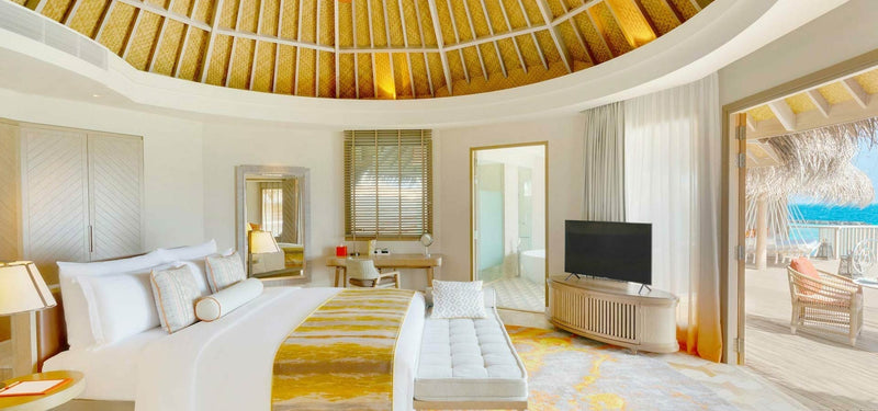 Another view of the bedroom of an Ocean Residence with Private Pool at The Nautilus Maldives.
