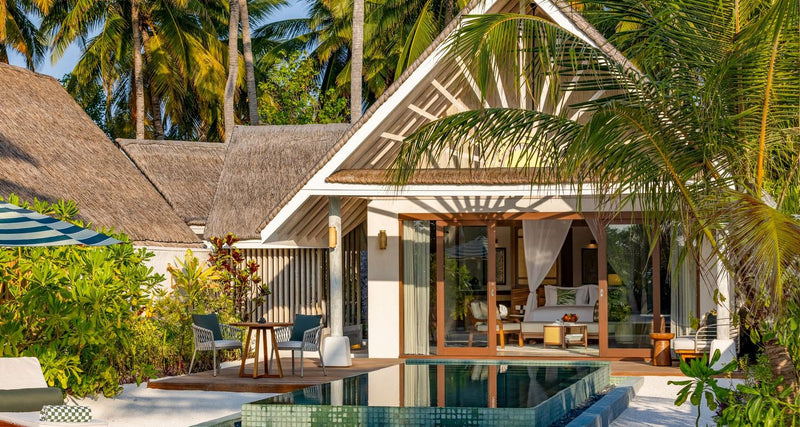 Another beach villa with a pool at RAH GILI Maldives.