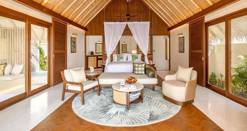 A villa living area at RAH GILI Maldives.