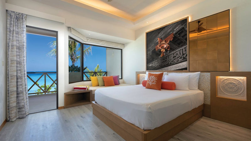 OBLU Xperience Ailafushi, North Malé Atoll: an Ocean View Room with a veranda onto the lagoon