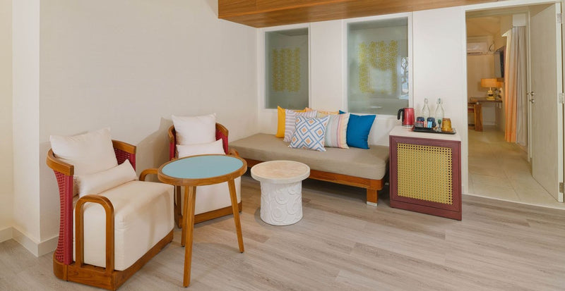 OBLU NATURE Helengeli by SENTIDO, North Malé Atoll: the living area of a two-bedroom villa