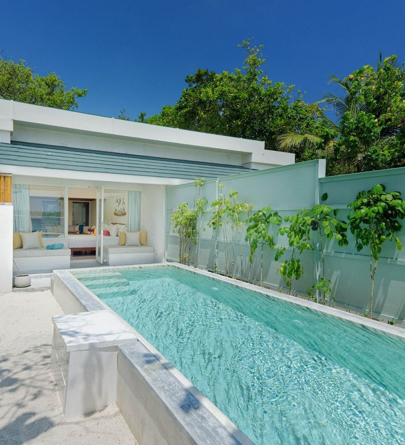 OBLU NATURE Helengeli by SENTIDO, North Malé Atoll: the private garden pool and terrace of a beach pool villa