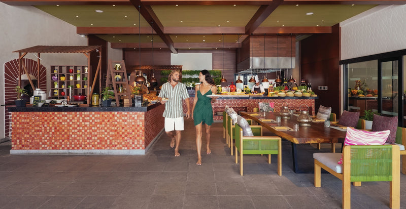 OBLU SELECT Lobigili, North Malé Atoll: a restaurant counter and dining room