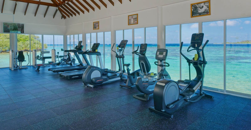 OBLU NATURE Helengeli by SENTIDO, North Malé Atoll: the gym, with machines facing the sea