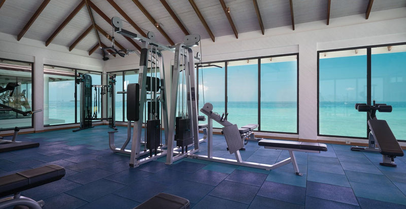 OBLU SELECT Lobigili, North Malé Atoll: the gym with views over the lagoon