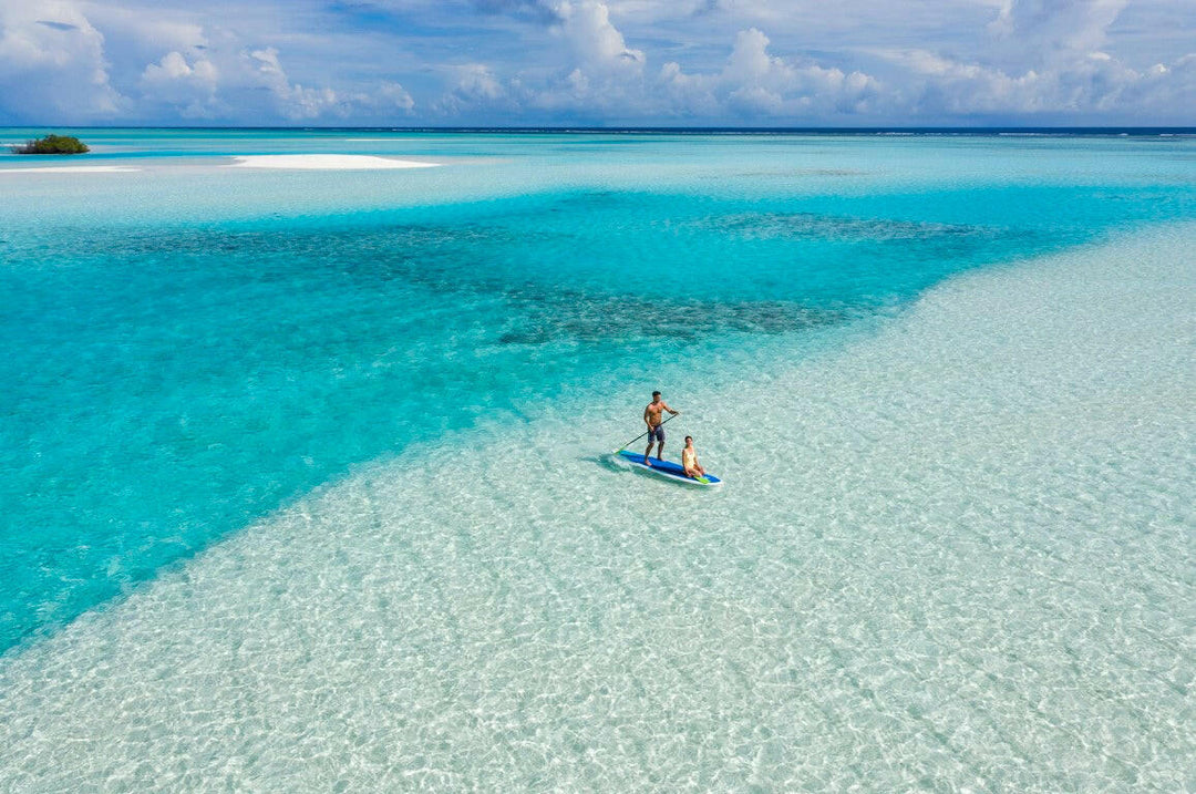 Pullman Maldives Maamutaa, Gaafu Alifu Atoll — paddleboarding on the lagoon