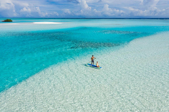 Pullman Maldives Maamutaa, Gaafu Alifu Atoll — paddleboarding on the lagoon