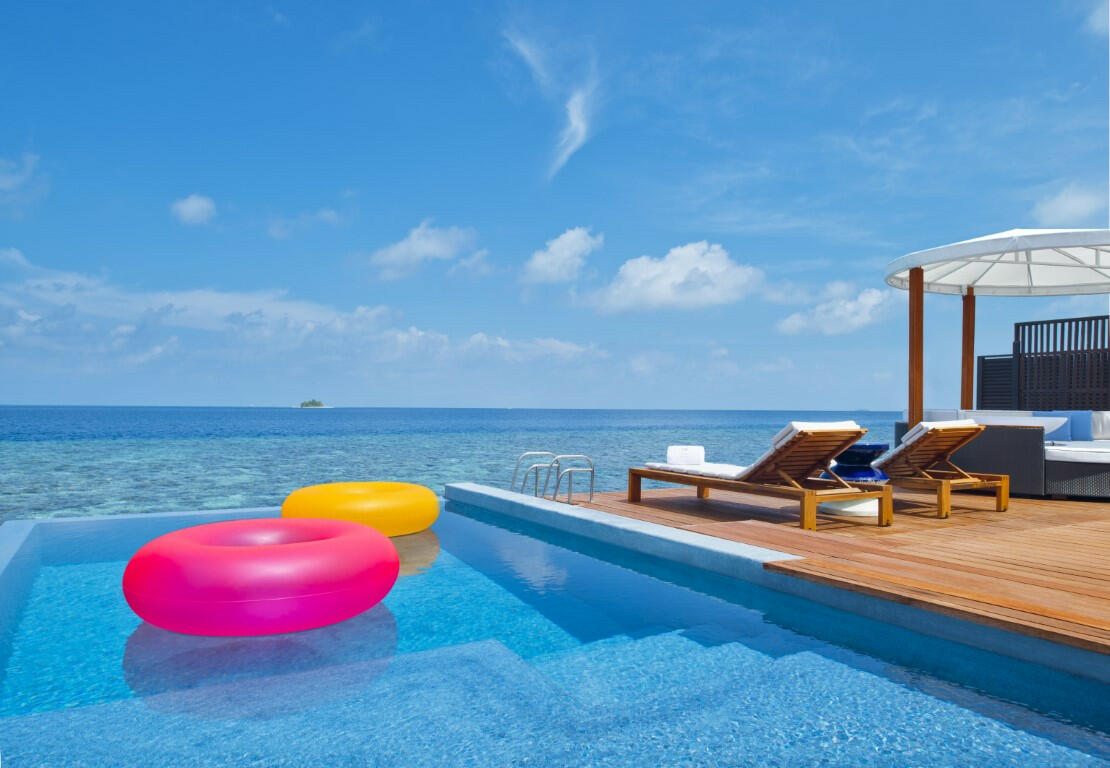W Maldives, North Ari Atoll — overwater villa exterior
